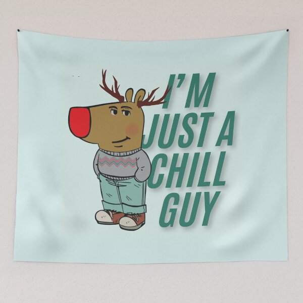 Item preview, Chill Guy meme with Rudolph the red nose reindeer designed and sold by Fatimah Sheikh.