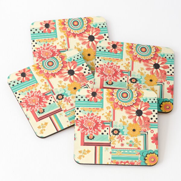 Item preview, Retro Mid-Century Dots and Flowers Tiles designed and sold by Djarainj.