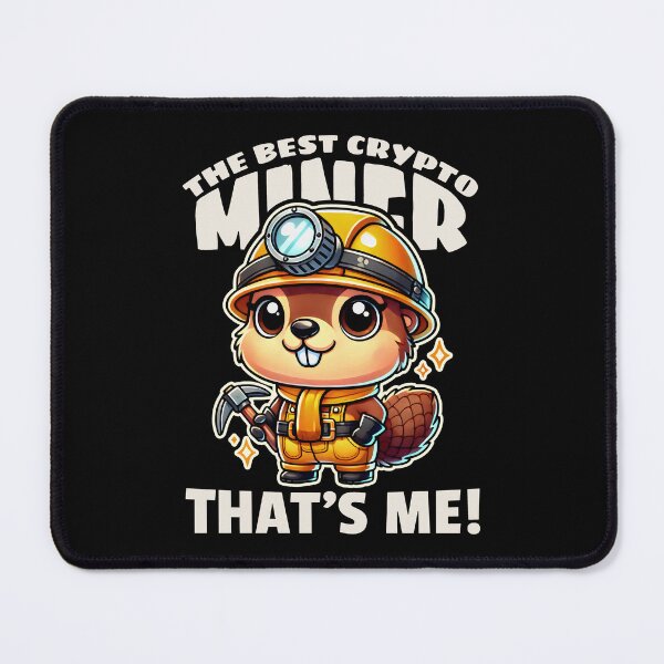 Item preview, The Best Crypto Miner That's Me A Beaver In Orange Gear With Shining Stars And Sparkling Eyes Digging Digital Treasure Under The Green Glow designed and sold by SplashTastic.