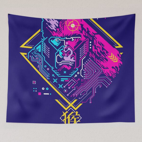 Item preview, Chinese zodiac sign of ape, cyberpunk futuristic monkey designed and sold by NiamLab.