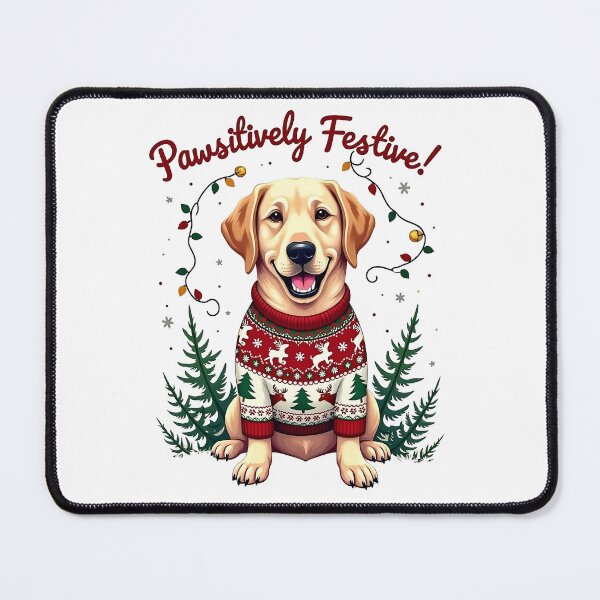 Item preview, cute Labrador Christmas.pawsitively festive, yellow labrador retriever designed and sold by venavar.