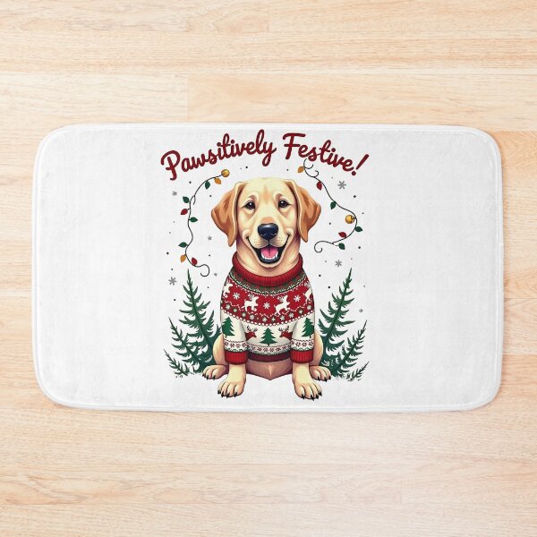 Item preview, cute  Labrador Christmas.pawsitively festive, yellow labrador retriever designed and sold by venavar.