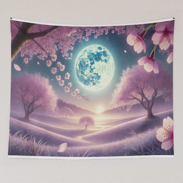 Item preview, AI generated moon and cherry blossoms designed and sold by AI-this-is-AI.