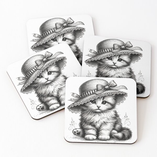 Item preview, Cute fluffy kitten with hat designed and sold by nicnacc.