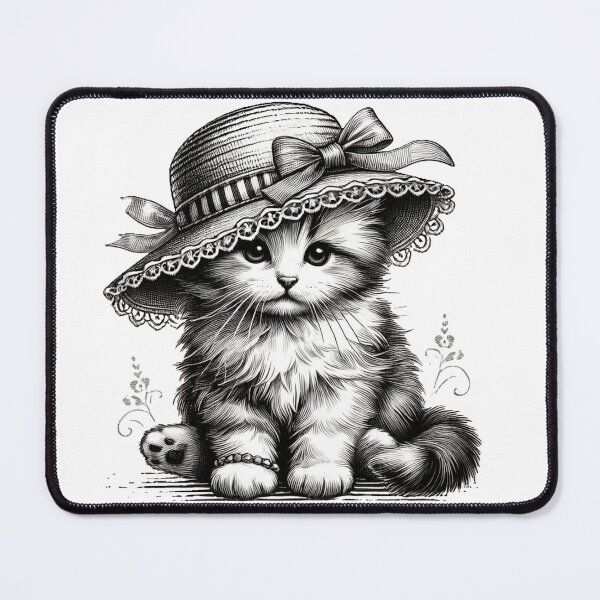 Item preview, Cute fluffy kitten with hat designed and sold by nicnacc.