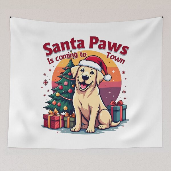 Item preview, santa paws is coming to town, labrador christmas , labrador retriever christmas designed and sold by venavar.