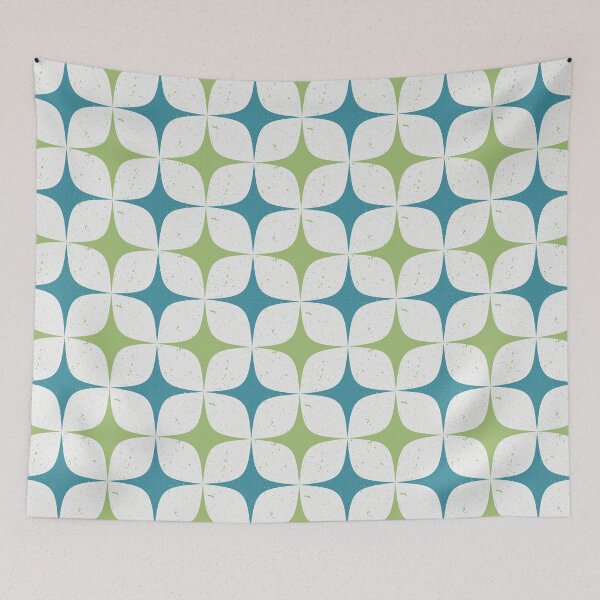 Item preview, Vintage geometric patterns - green blue beige designed and sold by Karu971.