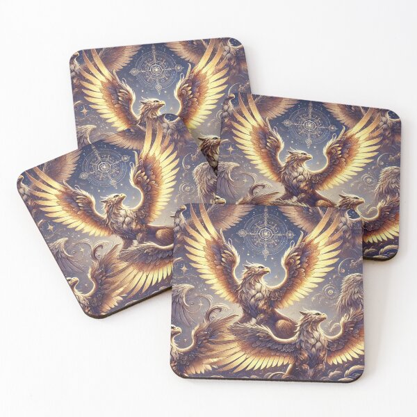 Item preview, Golden Griffins of Myth: Majestic Celestial Guardians designed and sold by TeslaSt0re.