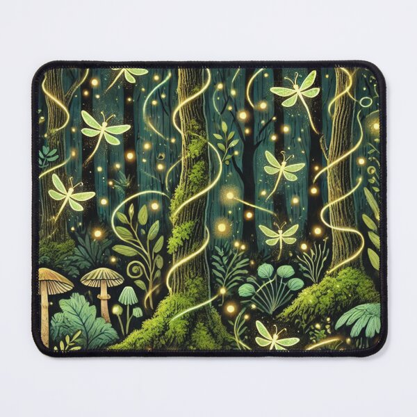 Item preview, Enchanted Firefly Forest: Glowing Mystical Woodland Night designed and sold by TeslaSt0re.