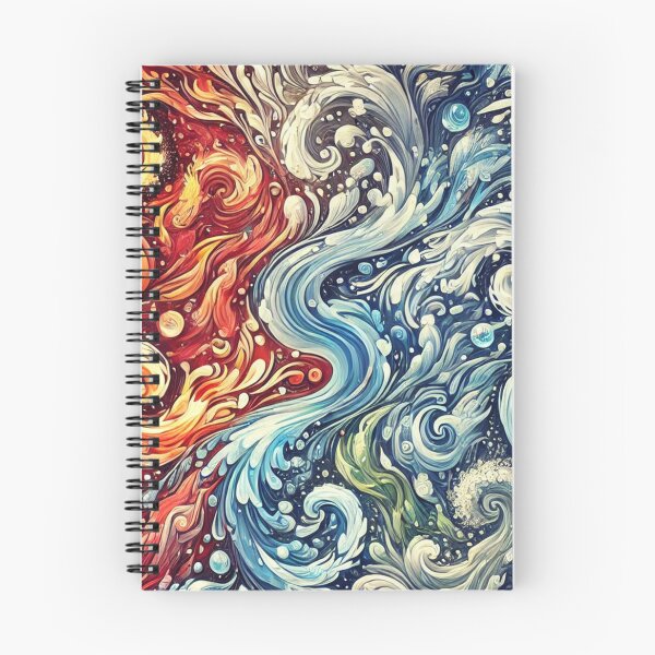 Item preview, Fire and Water Harmony: Swirling Elemental Energy Art designed and sold by TeslaSt0re.