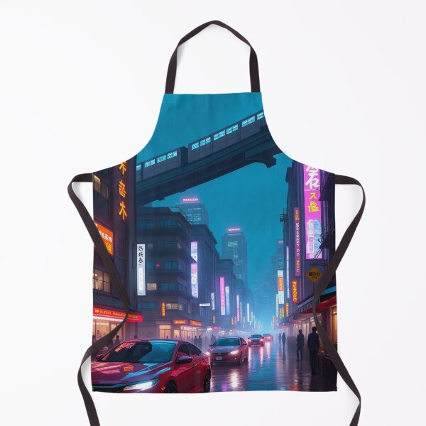 Item preview, cyberpunk-inspired rainy night scene designed and sold by mikaws.