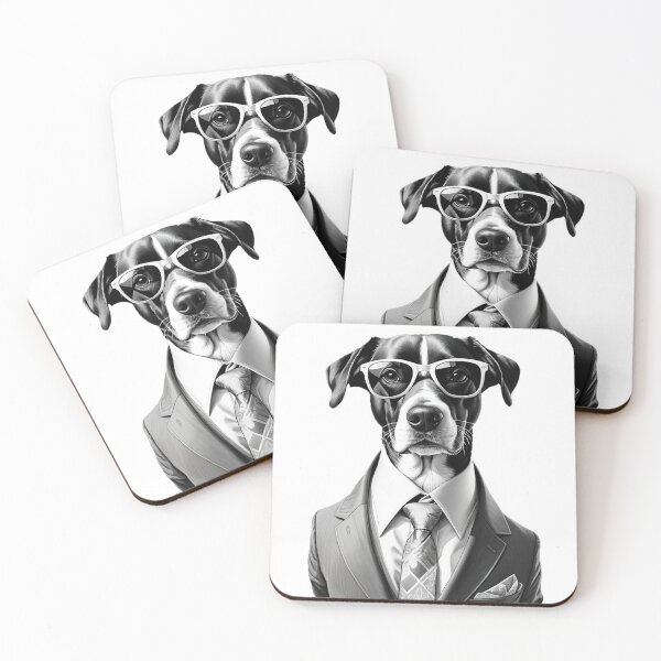 Item preview, Minimalist Dog Wearing Suit and Glasses designed and sold by Bunmigraphics .