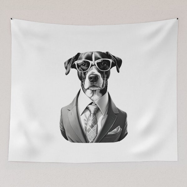 Item preview, Minimalist Dog Wearing Suit and Glasses designed and sold by Bunmigraphics .