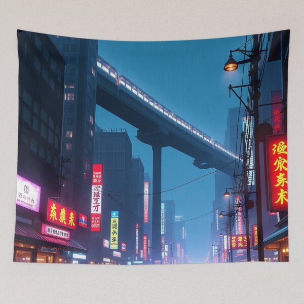 Item preview, Futuristic cyberpunk neon city designed and sold by mikaws.