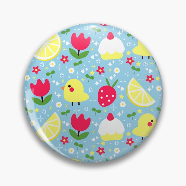 Item preview, New Year Charm: Cute Chickens, Lemons & Tulips designed and sold by Tulip Creators .