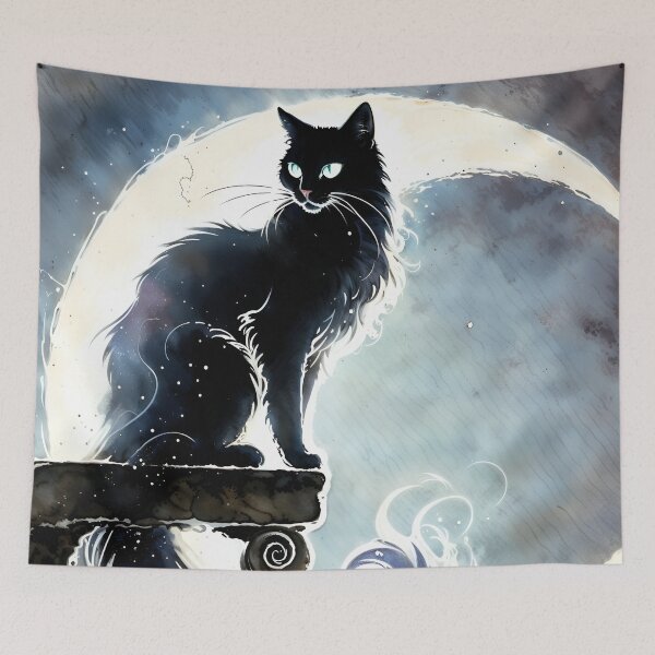 Item preview, Black Cat Night designed and sold by RubisLeaf.