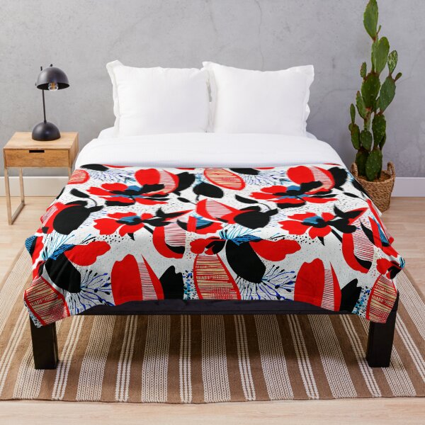 Item preview, modern poppy flower pattern designed and sold by s-flo-art.