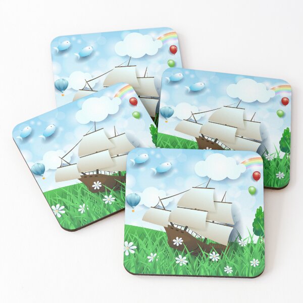 Item preview, Daydreaming, ghost ship in a meadow designed and sold by LuisaVenturoli.