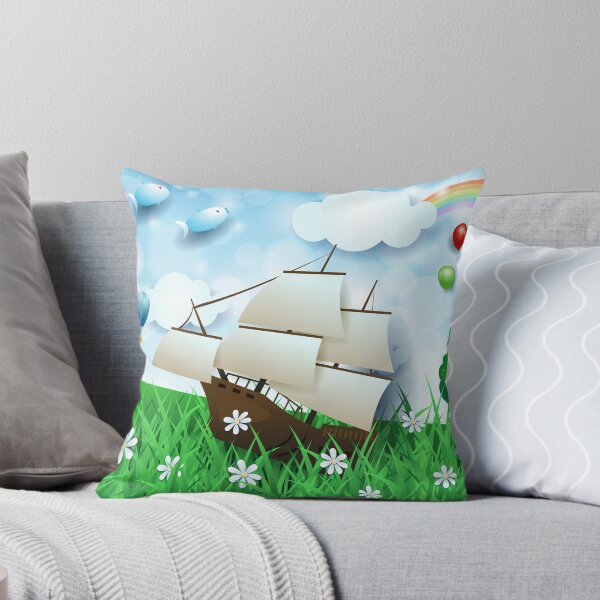 Item preview, Daydreaming, ghost ship in a meadow designed and sold by LuisaVenturoli.