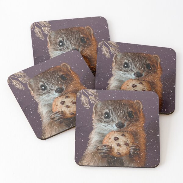 Item preview, Cute Weasel with Cookie designed and sold by Artenreich.