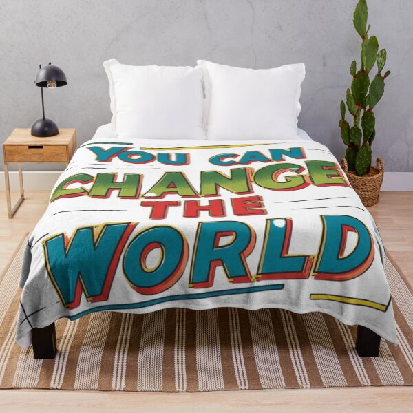 Item preview, You Can Change the World Motivational Typography Empowering Message Positive Affirmation designed and sold by TolgaSal.