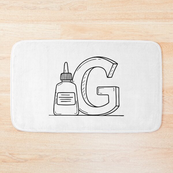 Item preview, An illustration of letter G beside glue designed and sold by rasagamastore.