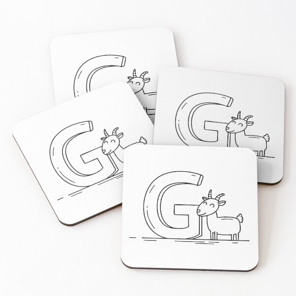 Item preview, An illustration of letter G beside a goat designed and sold by rasagamastore.