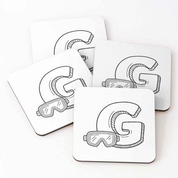 Item preview, An illustration of letter G beside goggles designed and sold by rasagamastore.