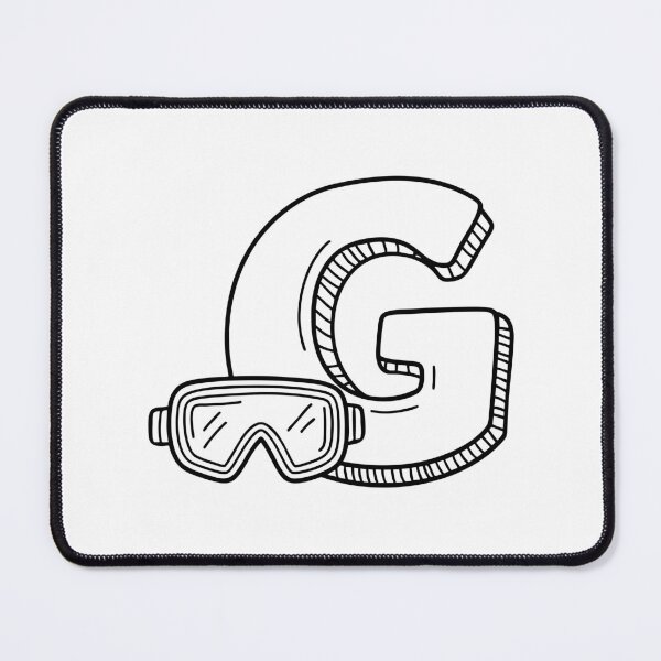 Item preview, An illustration of letter G beside goggles designed and sold by rasagamastore.