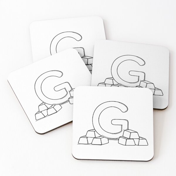 Item preview, An illustration of letter G beside a gold bar designed and sold by rasagamastore.