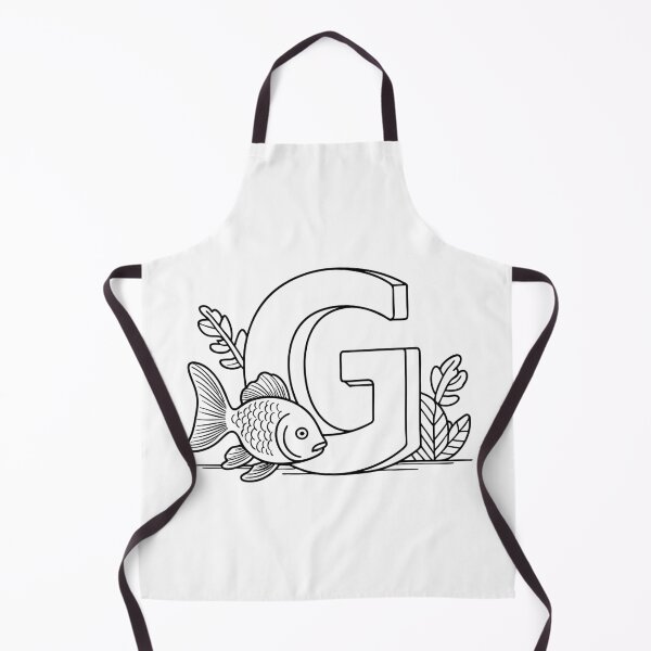 Item preview, An illustration of letter G beside a goldfish designed and sold by rasagamastore.