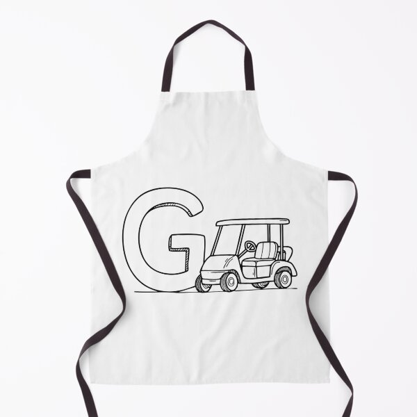 Item preview, An illustration of letter G beside a golf cart designed and sold by rasagamastore.
