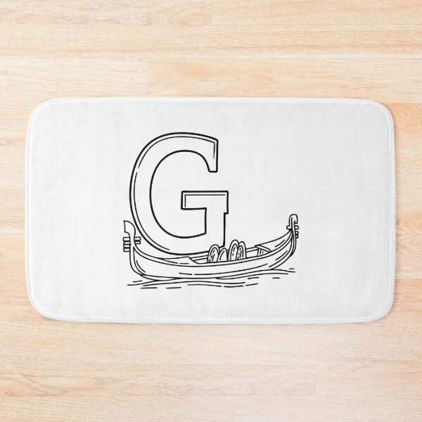 Item preview, An illustration of letter G beside a gondola boat designed and sold by rasagamastore.