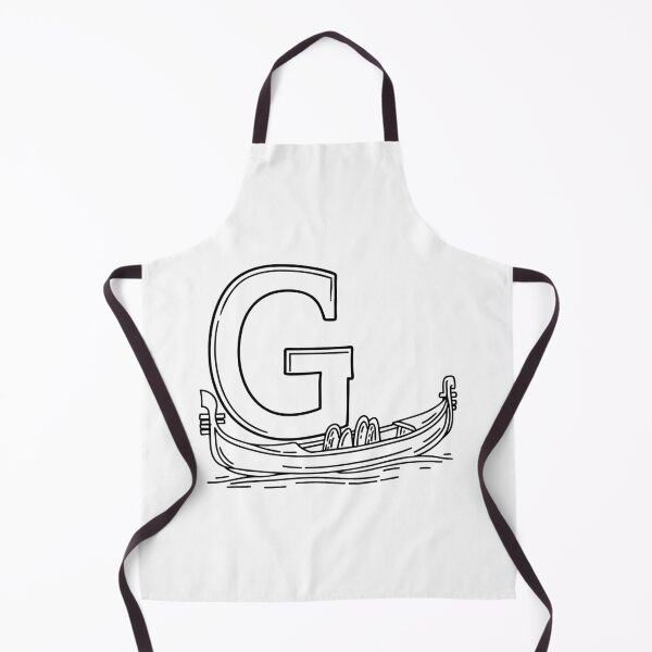 Item preview, An illustration of letter G beside a gondola boat designed and sold by rasagamastore.