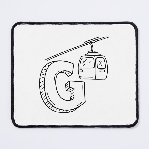 Item preview, An illustration of letter G beside a gondola lift designed and sold by rasagamastore.