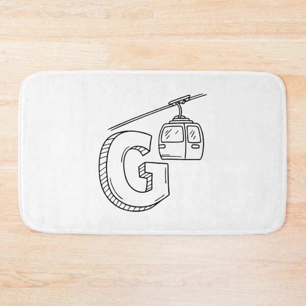 Item preview, An illustration of letter G beside a gondola lift designed and sold by rasagamastore.