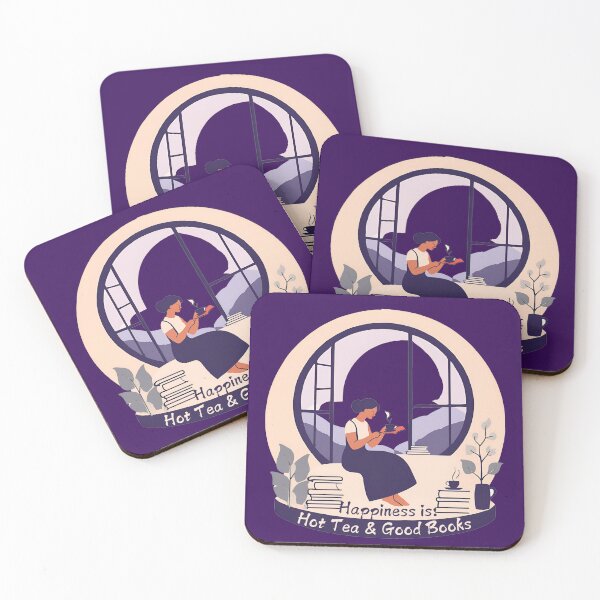 Item preview, Happiness is hot tea and good books bubble designed and sold by Little Miss Bee.