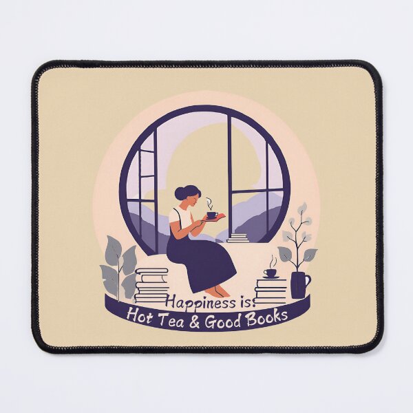 Item preview, Happiness is hot tea and good books bubble designed and sold by Little Miss Bee.