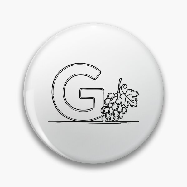 Item preview, An illustration of letter G beside a grape designed and sold by rasagamastore.