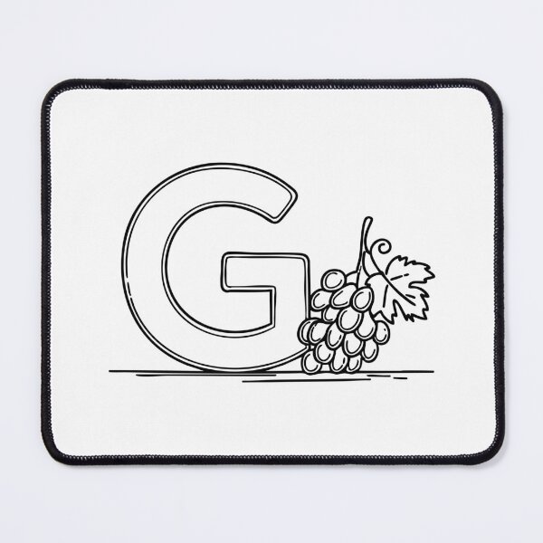 Item preview, An illustration of letter G beside a grape designed and sold by rasagamastore.