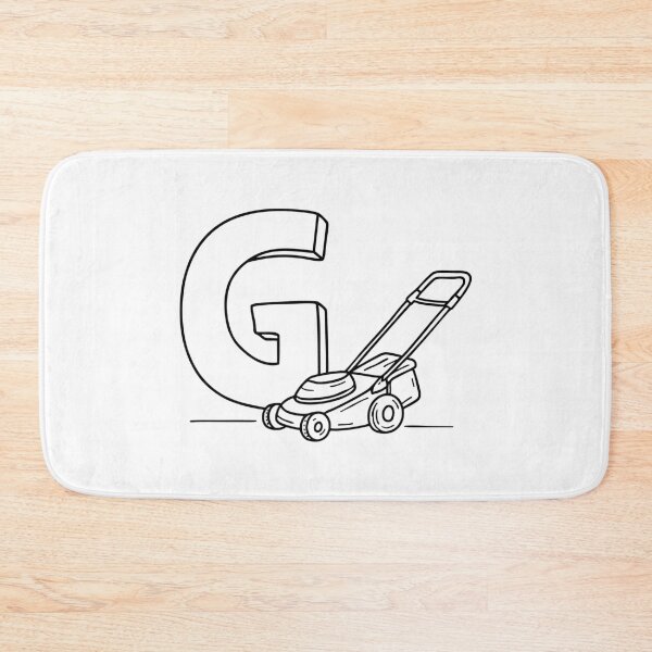 Item preview, An illustration of letter G beside a grass cutter designed and sold by rasagamastore.