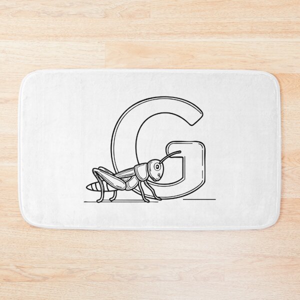 Item preview, An illustration of letter G beside a grasshopper designed and sold by rasagamastore.