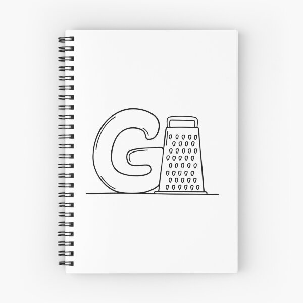 Item preview, An illustration of letter G beside a grater designed and sold by rasagamastore.