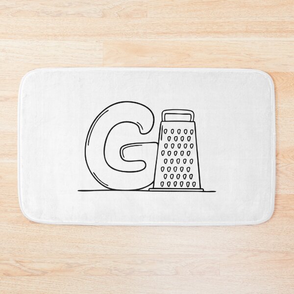 Item preview, An illustration of letter G beside a grater designed and sold by rasagamastore.