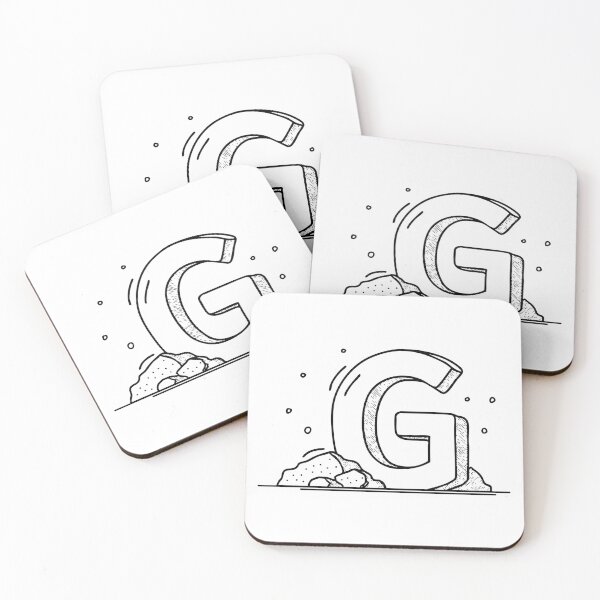 Item preview, An illustration of letter G beside gravel designed and sold by rasagamastore.