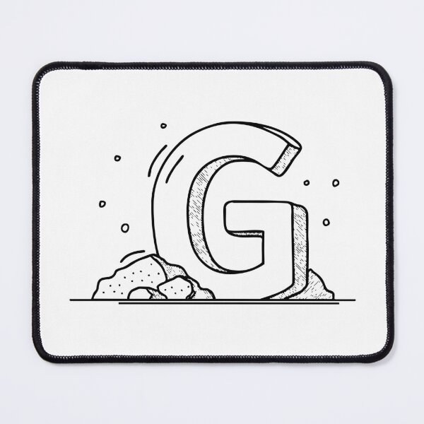 Item preview, An illustration of letter G beside gravel designed and sold by rasagamastore.
