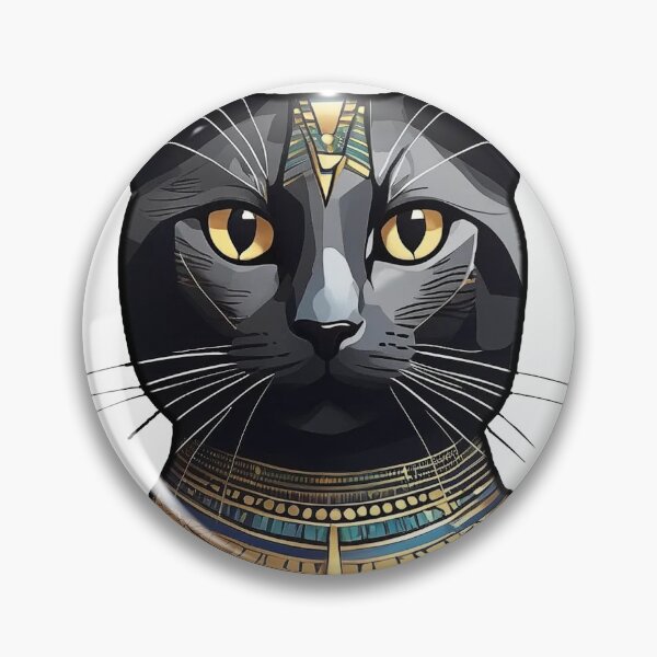 Item preview, Black pharaonic cat in royal costume - distinctive artistic design designed and sold by SherifRagab.