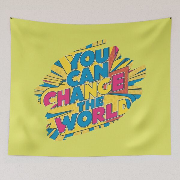 Item preview, Change the World Empowering Typography Dynamic Message Bold Statement designed and sold by TolgaSal.