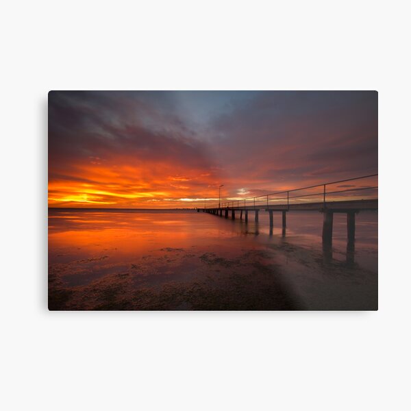 Sunrise at the Rippleside Pier Metal Print