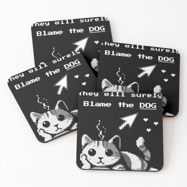 Item preview, Funny Pixel Cat acting cute to accuse mate Dogs designed and sold by oakzter.